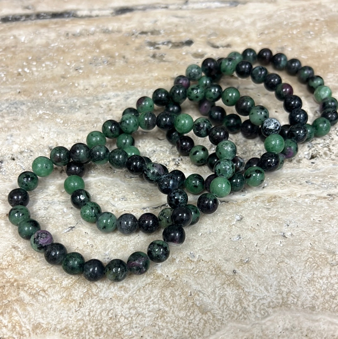 Zoisite w/ Ruby // 8mm Bracelet