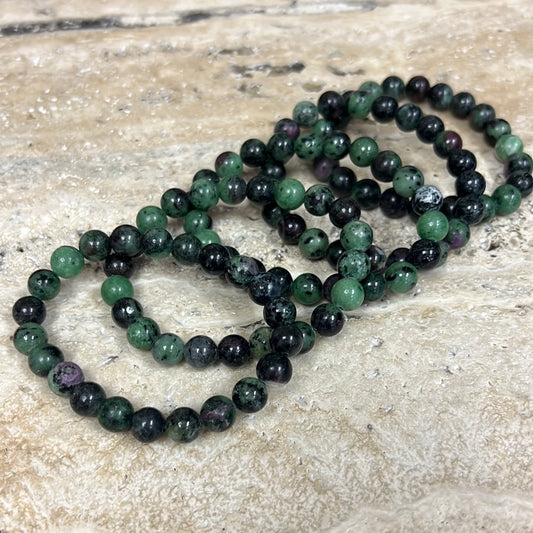 Zoisite w/ Ruby // 8mm Bracelet