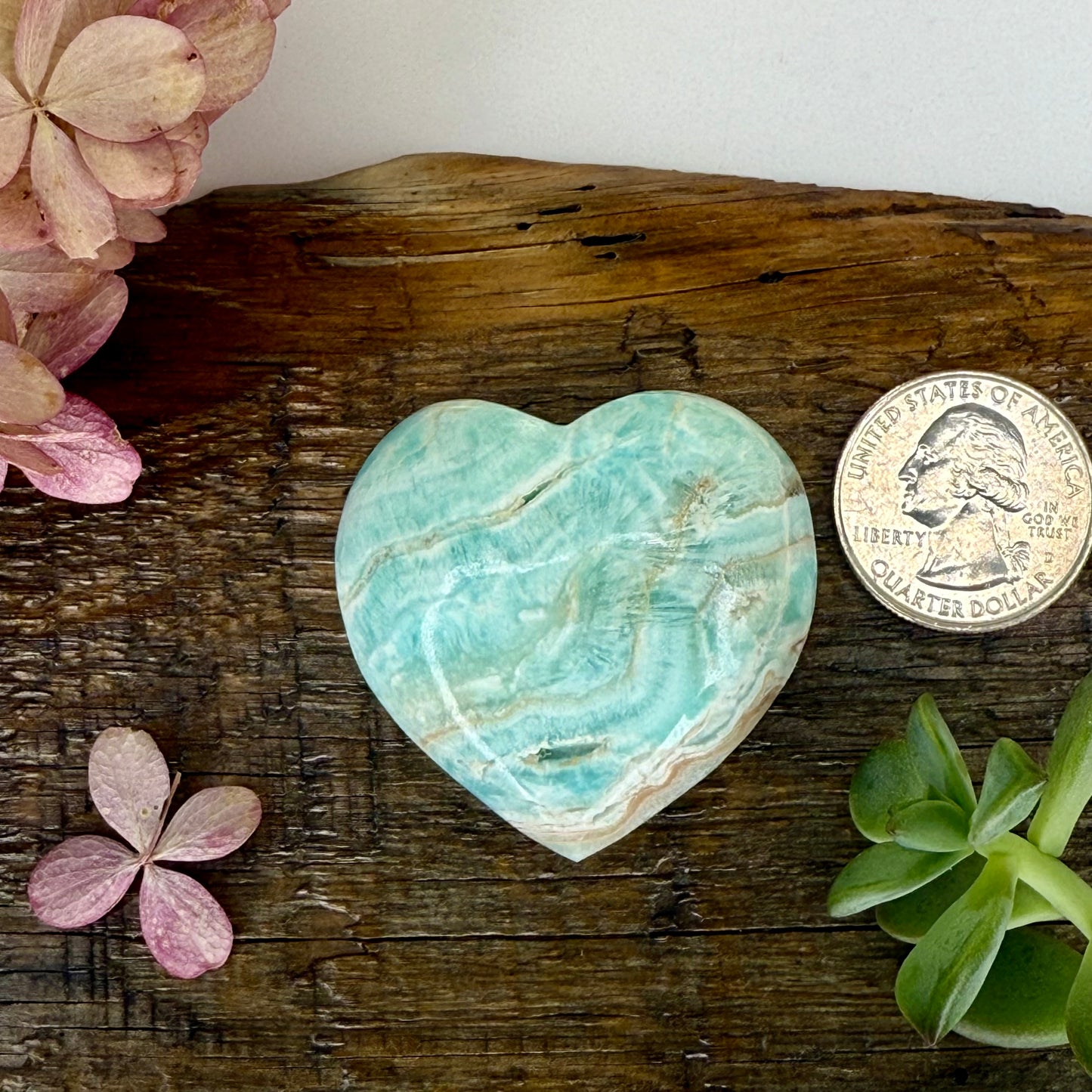 Aragonite // Blue // Heart