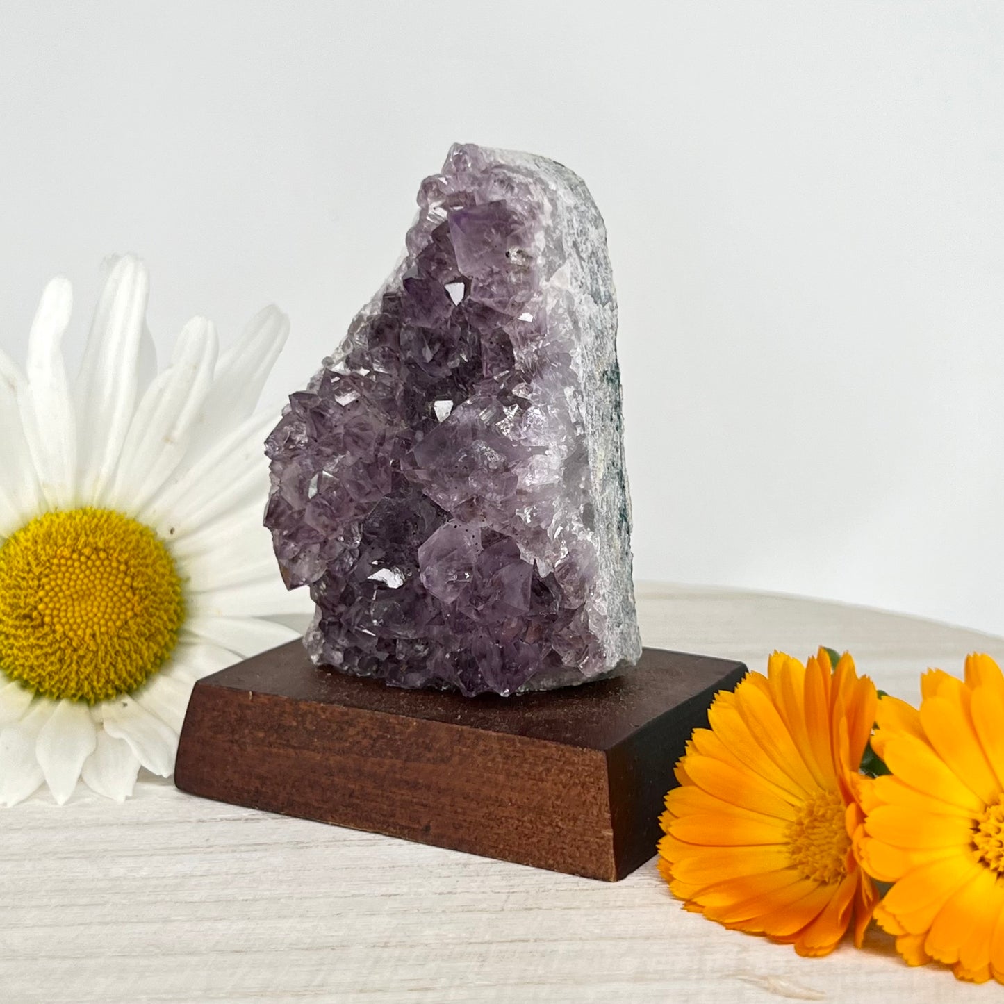 Amethyst // Cluster // Wood Base
