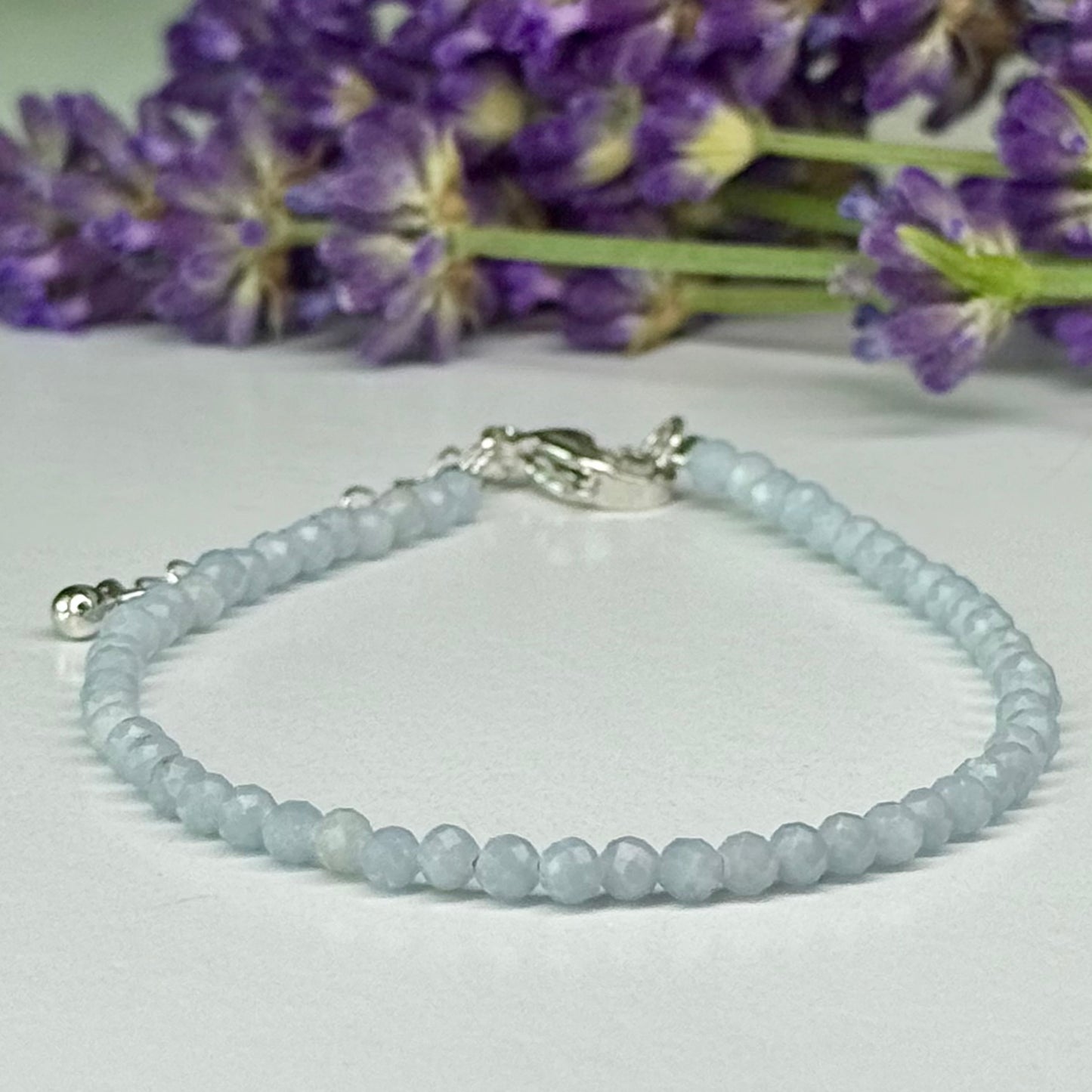 Aquamarine // 3mm // Faceted // Adjustable Bracelets