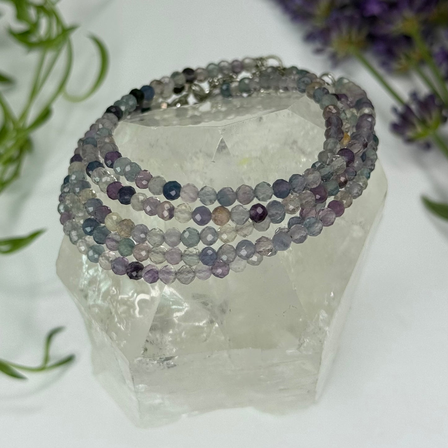 Fluorite // Rainbow // 3mm // Adjustable Bracelet