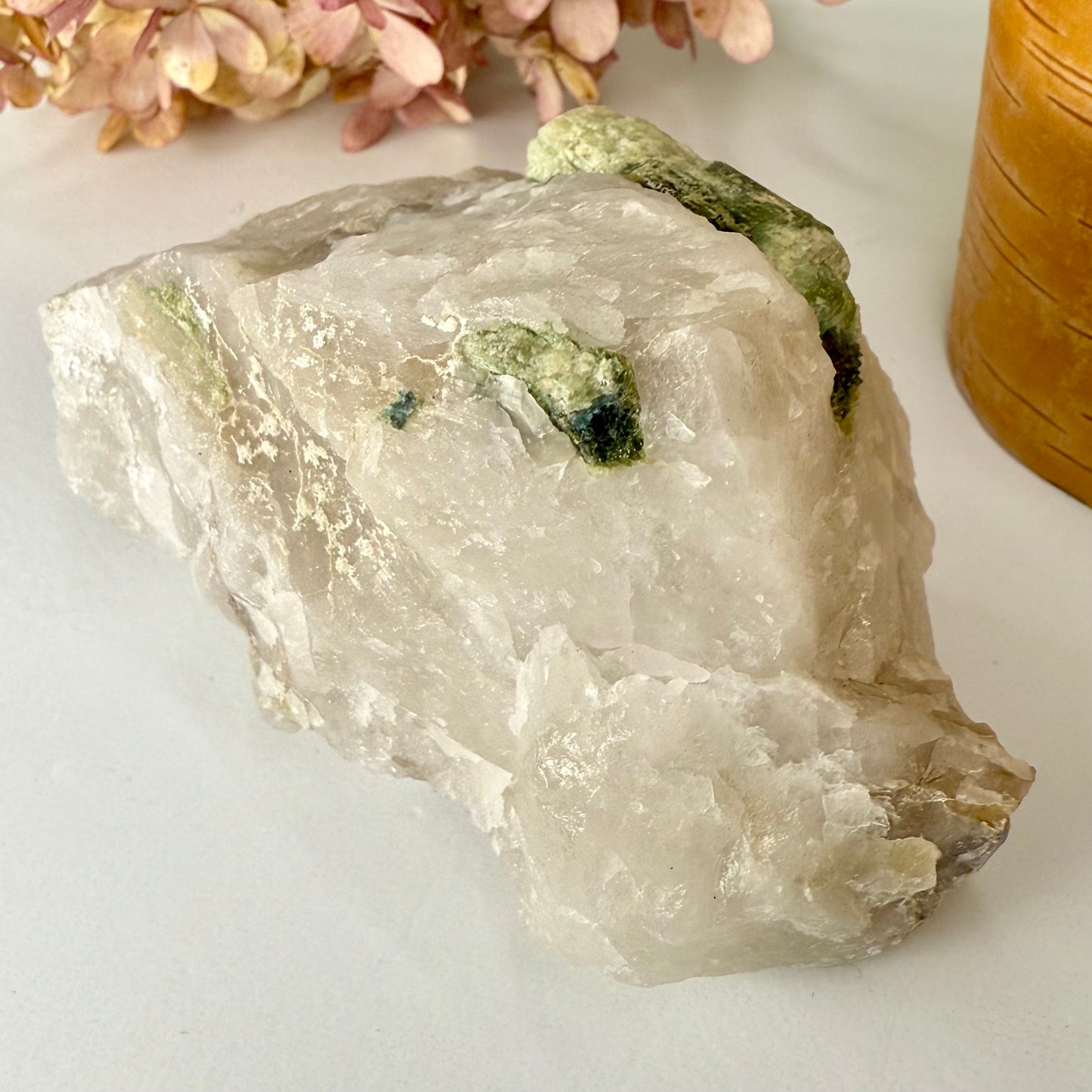 Tourmaline // Green // In Quartz // Natural