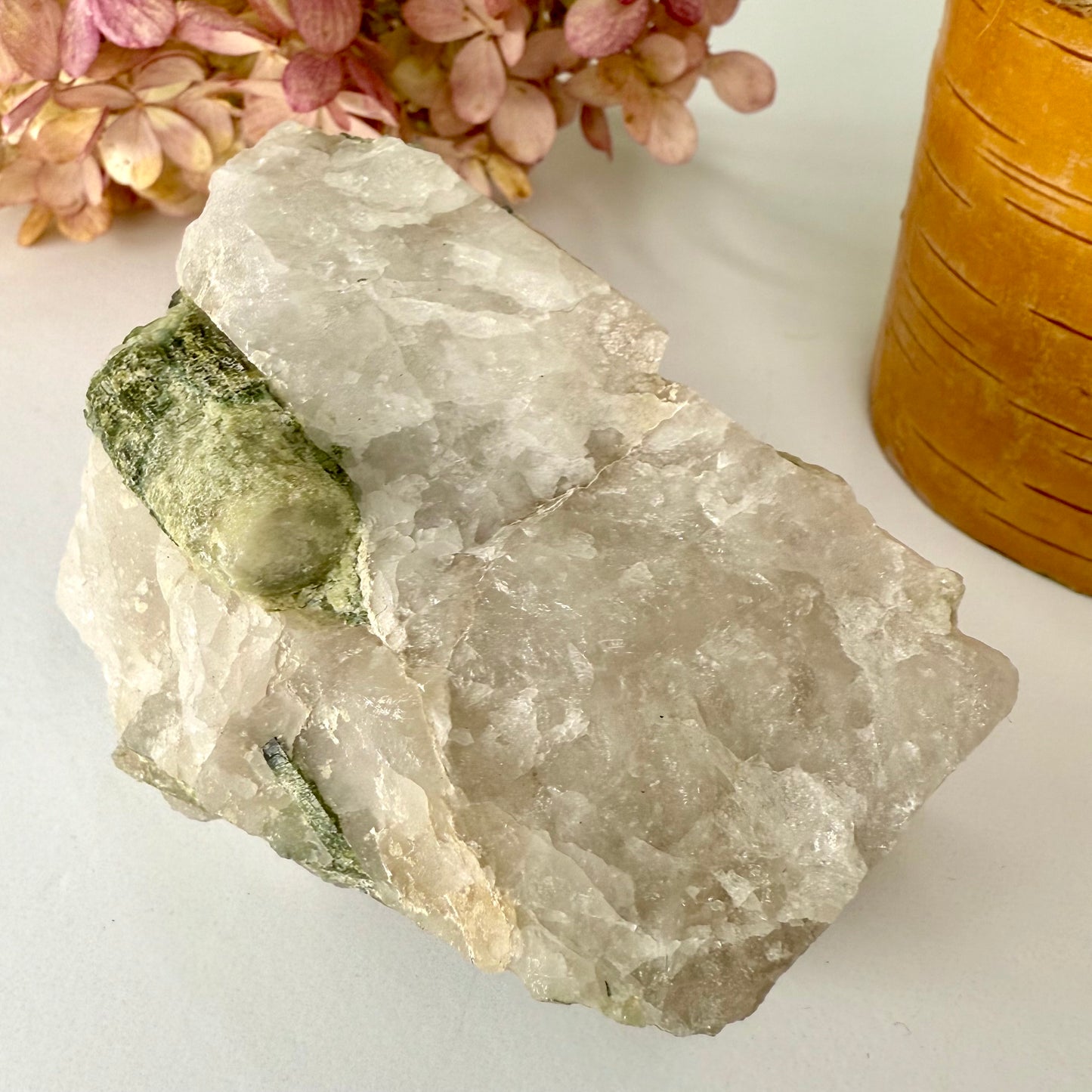 Tourmaline // Green // In Quartz // Natural