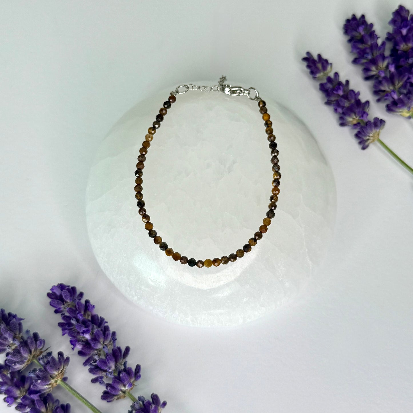 Tiger Eye // Gold // 3mm Faceted // Adjustable // Bracelet