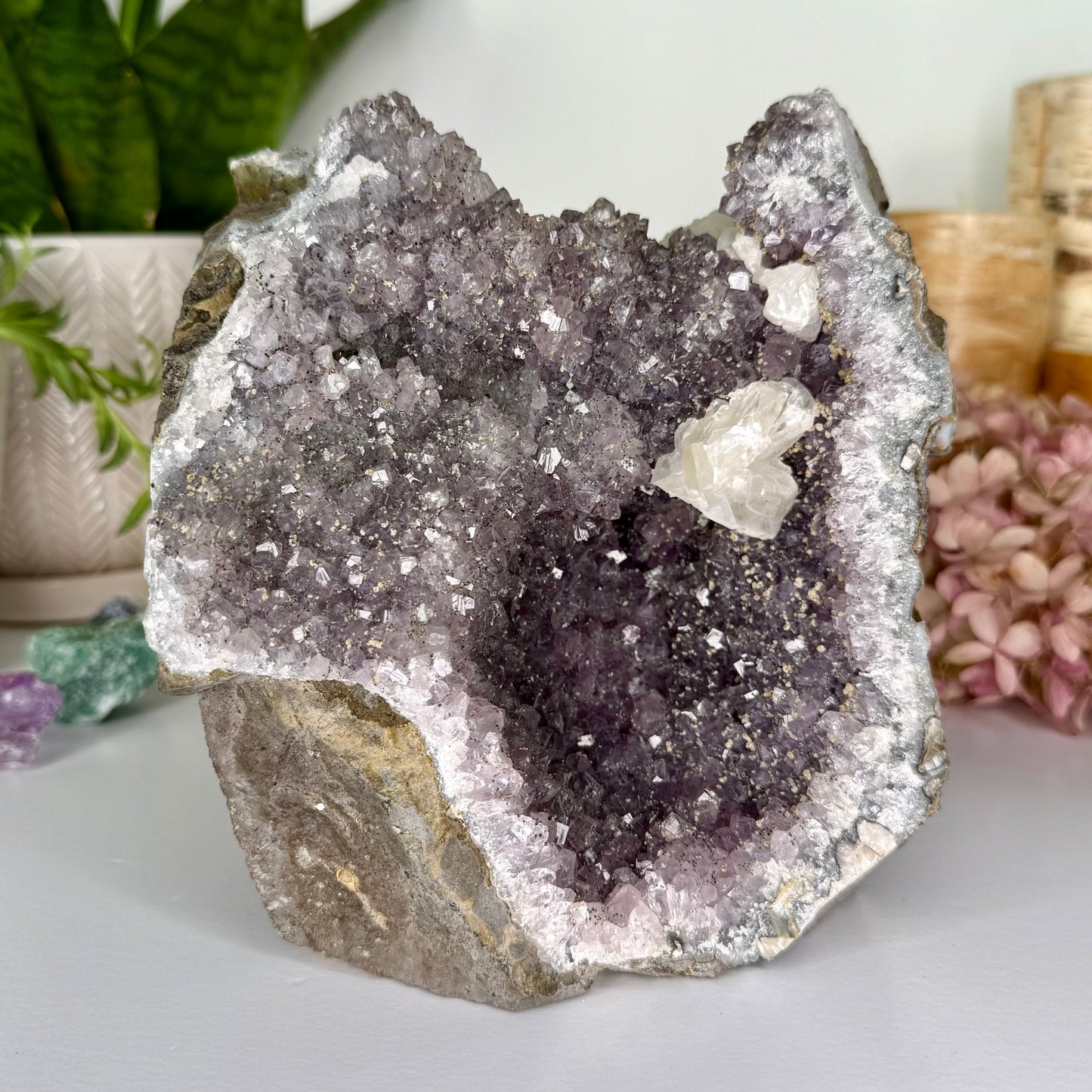 Amethyst // Calcite Heart // Cluster