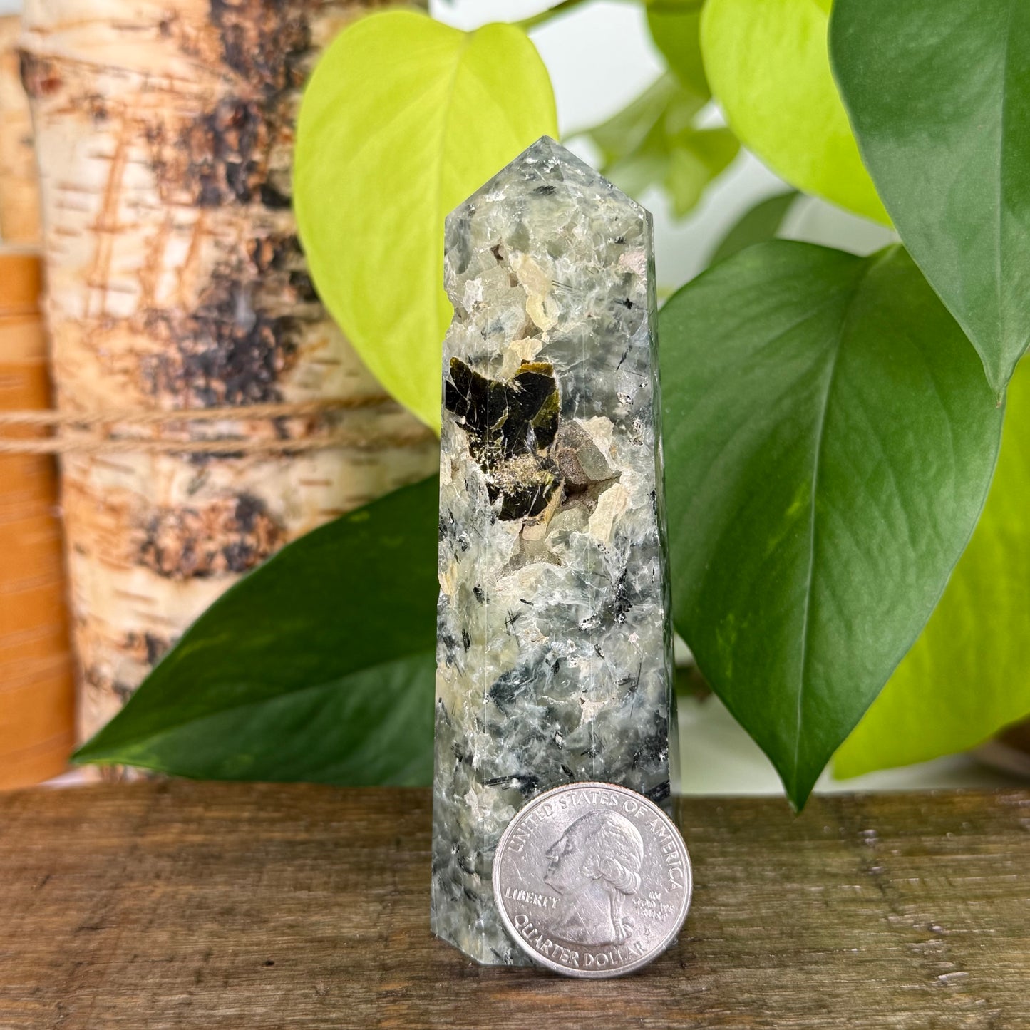 Prehnite w/ Epidote Inclusions // Tower