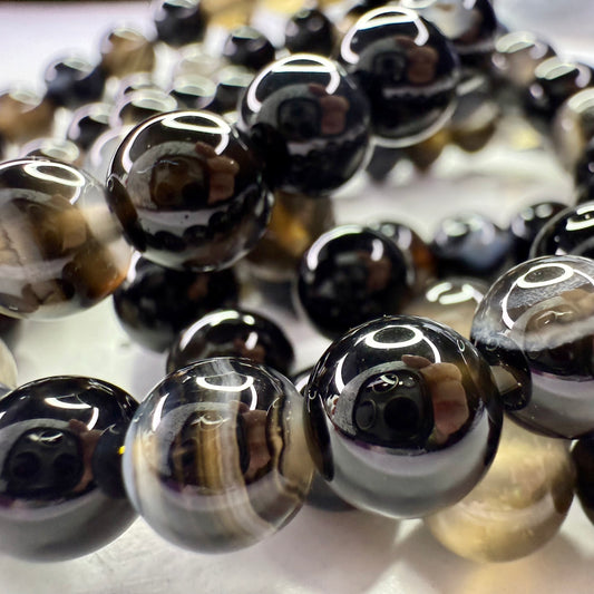 Black Phantom Agate // 8mm // Bracelet