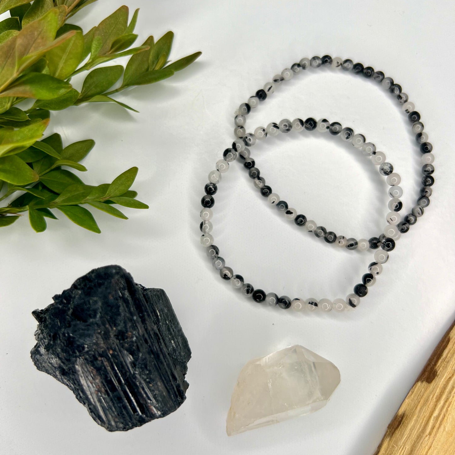 Tourmaline // Quartz // 4mm // Bracelet