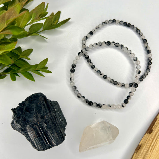 Tourmaline // Quartz // 4mm // Bracelet