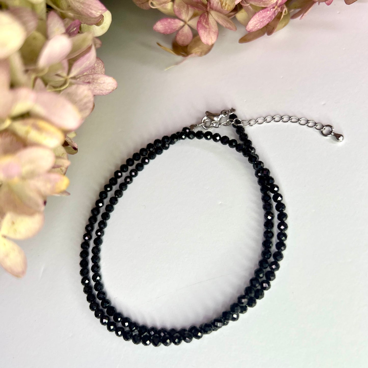 Black Spinel // 3mm // Necklace // 17”