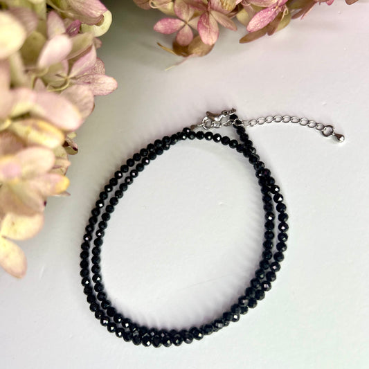 Black Spinel // 3mm // Necklace // 17”
