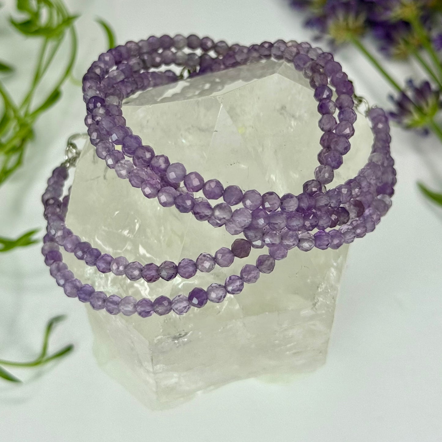 Amethyst // Faceted // 3mm // Adjustable Bracelet
