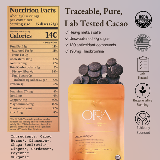 Ceremonial Cacao – Oaxacan Spice, 100% Organic Cacao: 1/2 lb
