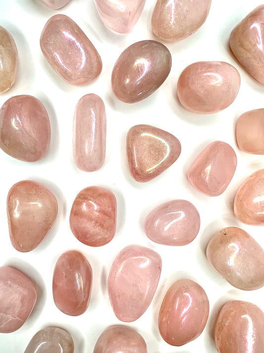 Angel Aura // Rose Quartz // Tumbled - SolRising The Rock Shop