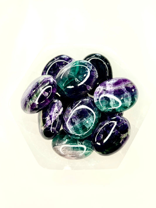 Fluorite // Rainbow // Palm Stones - SolRising The Rock Shop