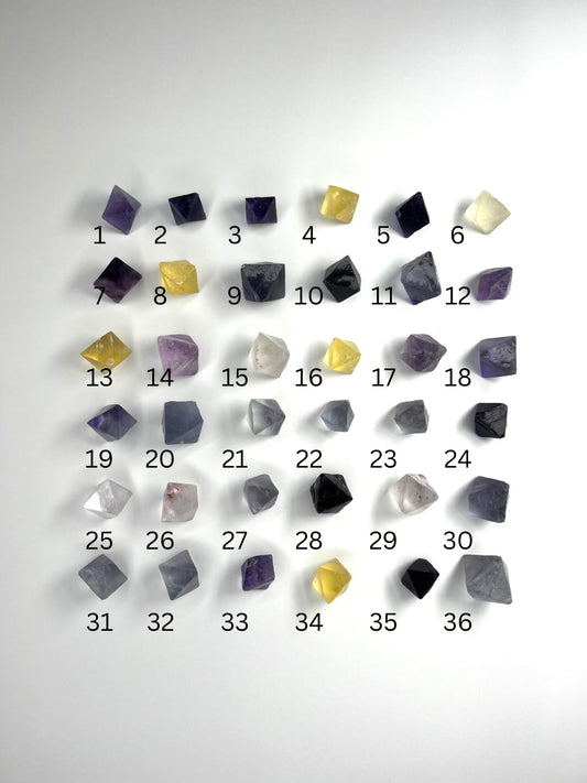 Fluorite // Octahedron // Sacred Geometry // Shaped - SolRising The Rock Shop