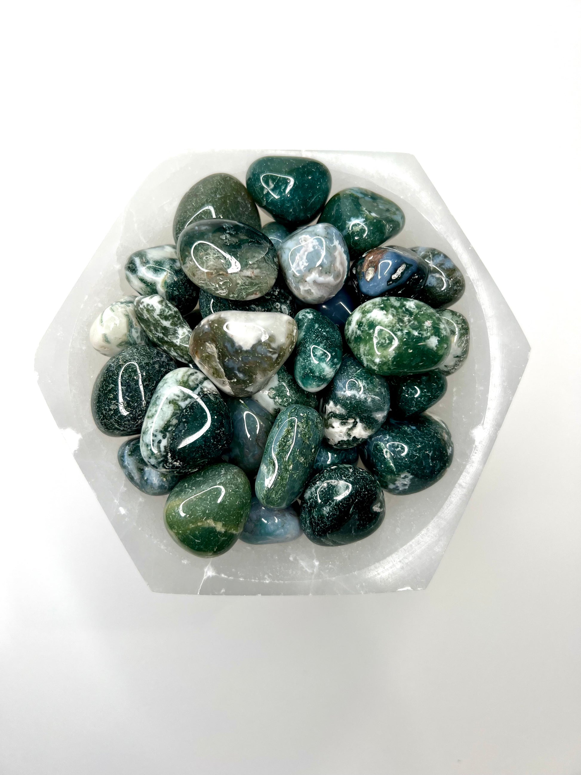 Agate // Moss // Tumbled - SolRising The Rock Shop