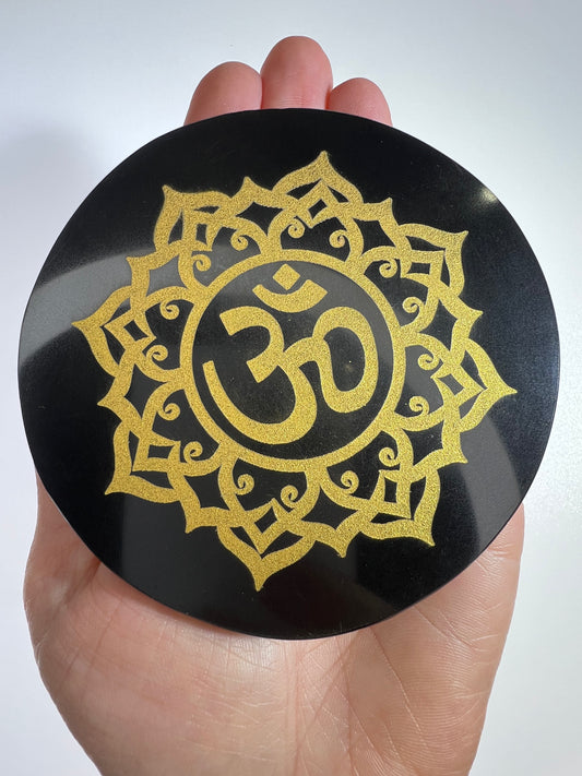 Obsidian // Black // Om // Plate - SolRising The Rock Shop