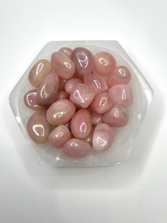 Angel Aura // Rose Quartz // Tumbled - SolRising The Rock Shop