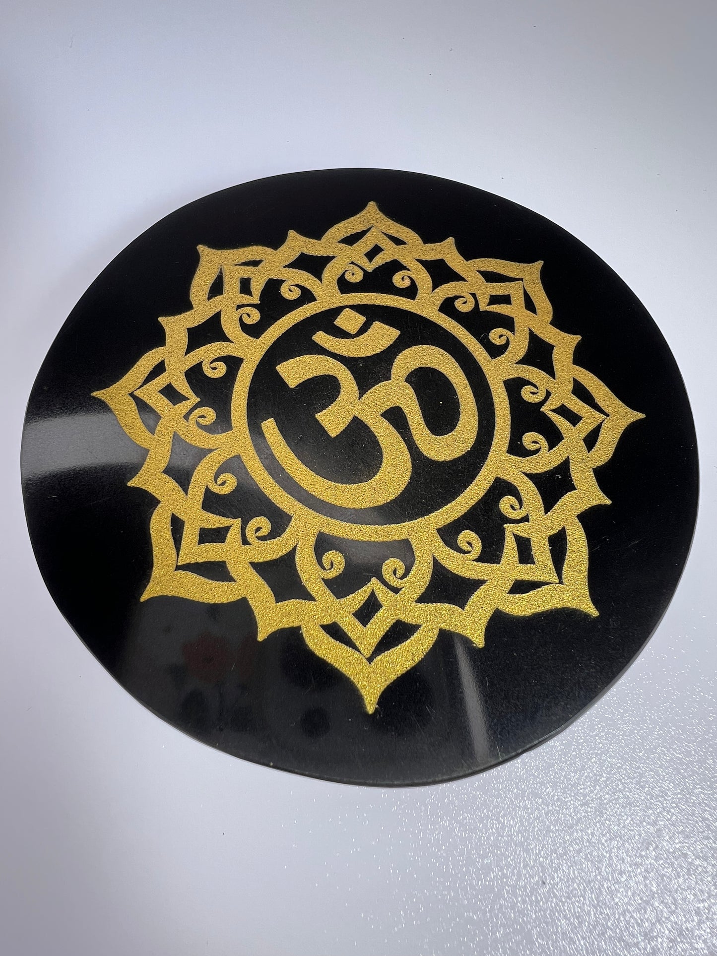 Obsidian // Black // Om // Plate - SolRising The Rock Shop