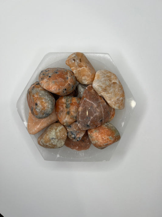 Calcite, Orange - Large, Tumbled - SolRising The Rock Shop