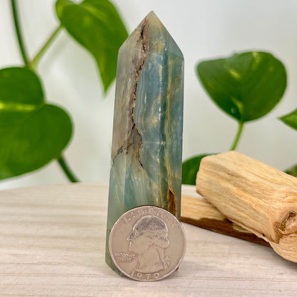 Lemurian Aquatine Calcite // Tower