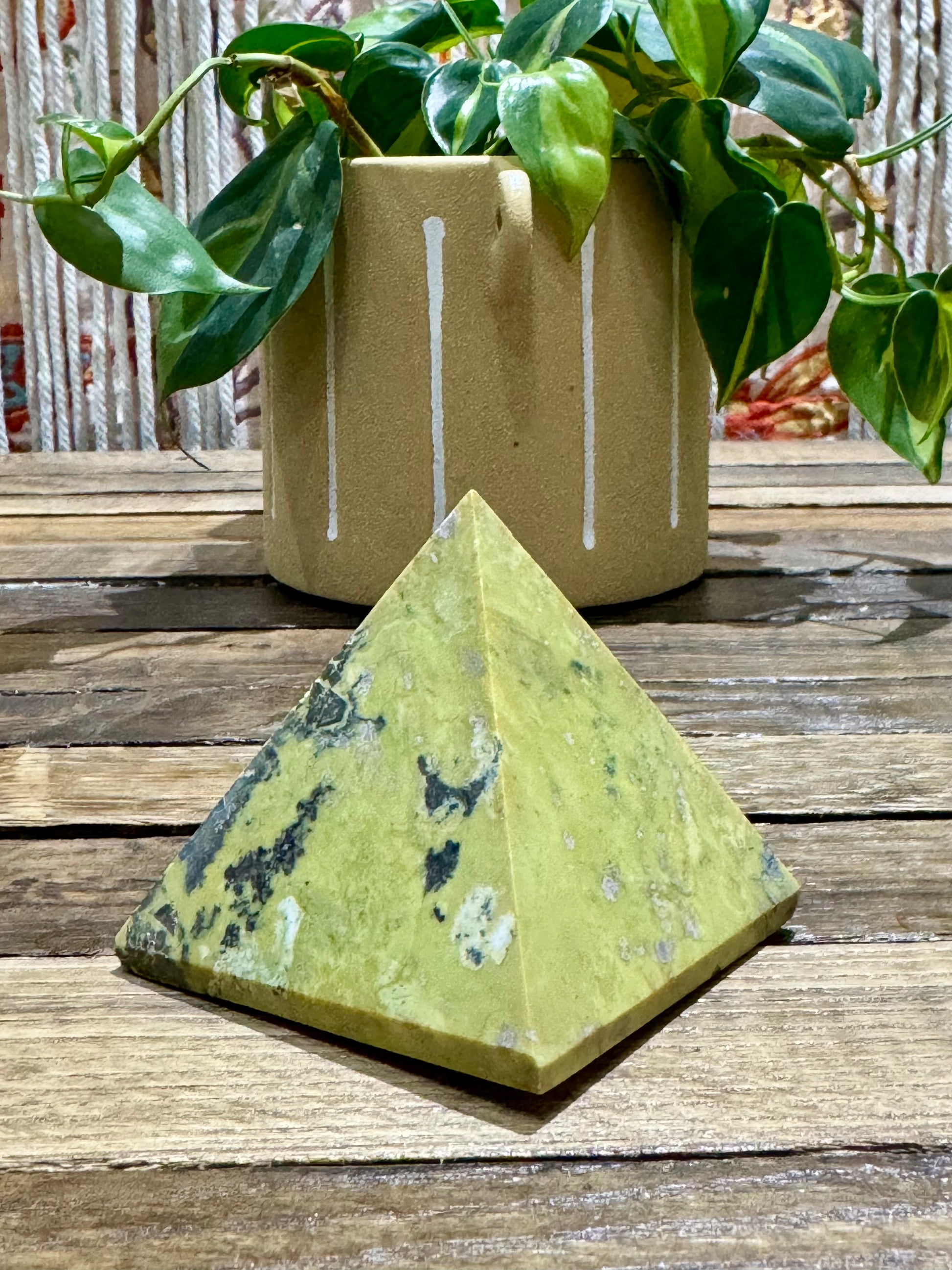 Serpentine w/ Pyrite // Pyramid - SolRising The Rock Shop