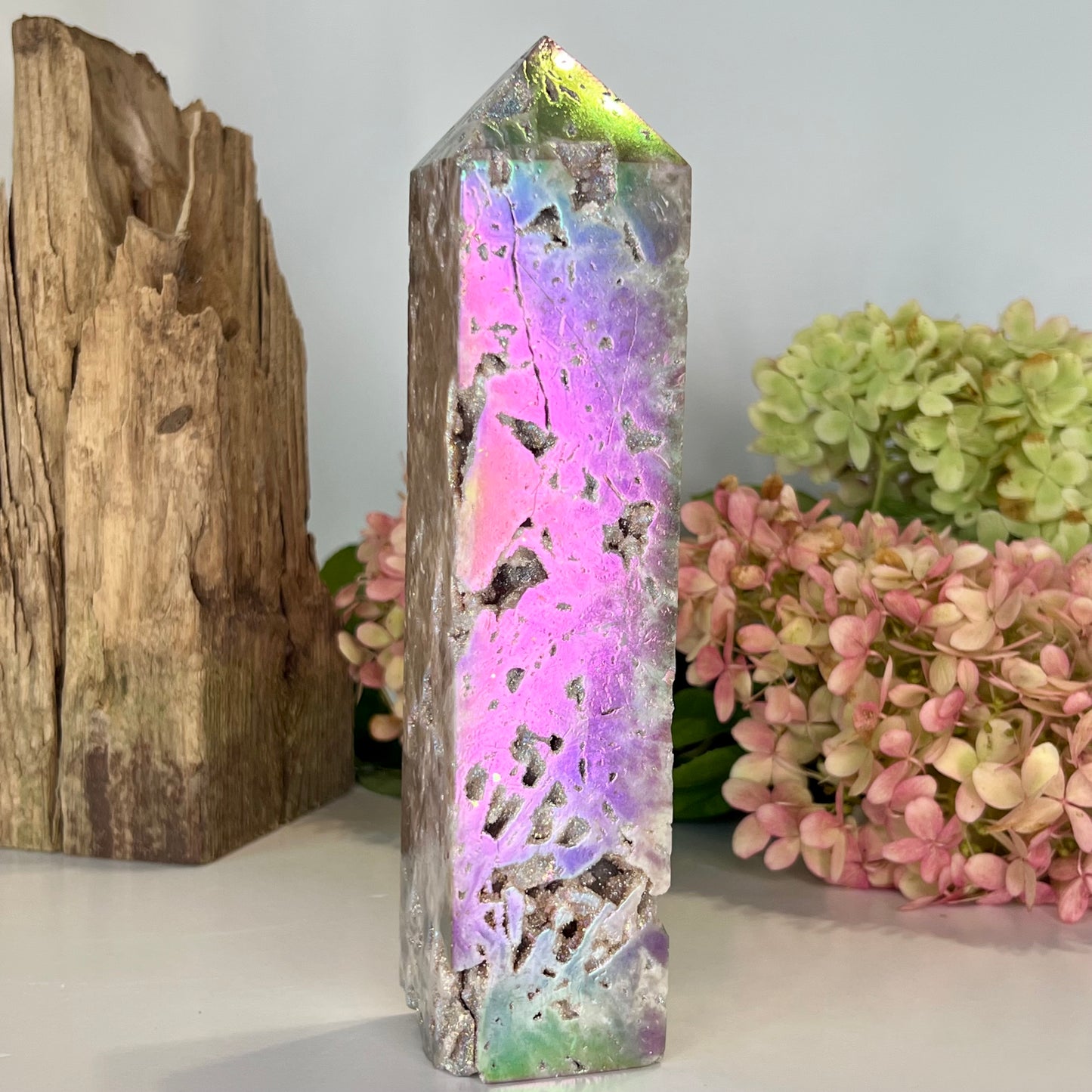 Sphalerite // Angel Aura // Druzy // Tower