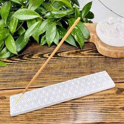 Selenite Incense Burner // Flower of Life