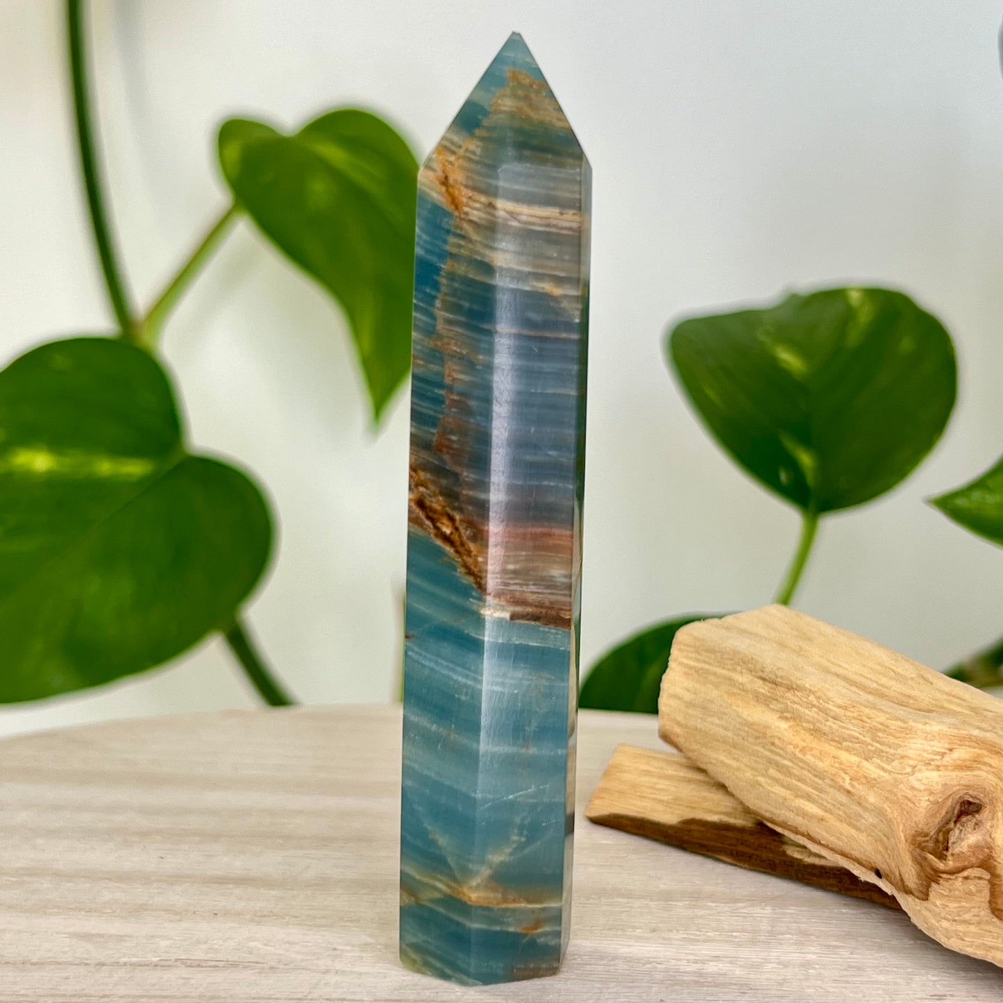 Lemurian Aquatine Calcite // Tower