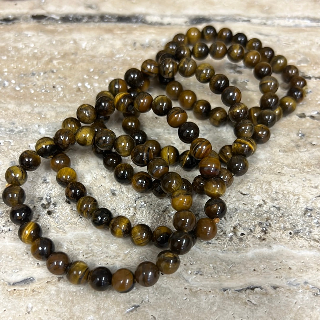 Tiger Eye // Gold // 8mm // Bracelet