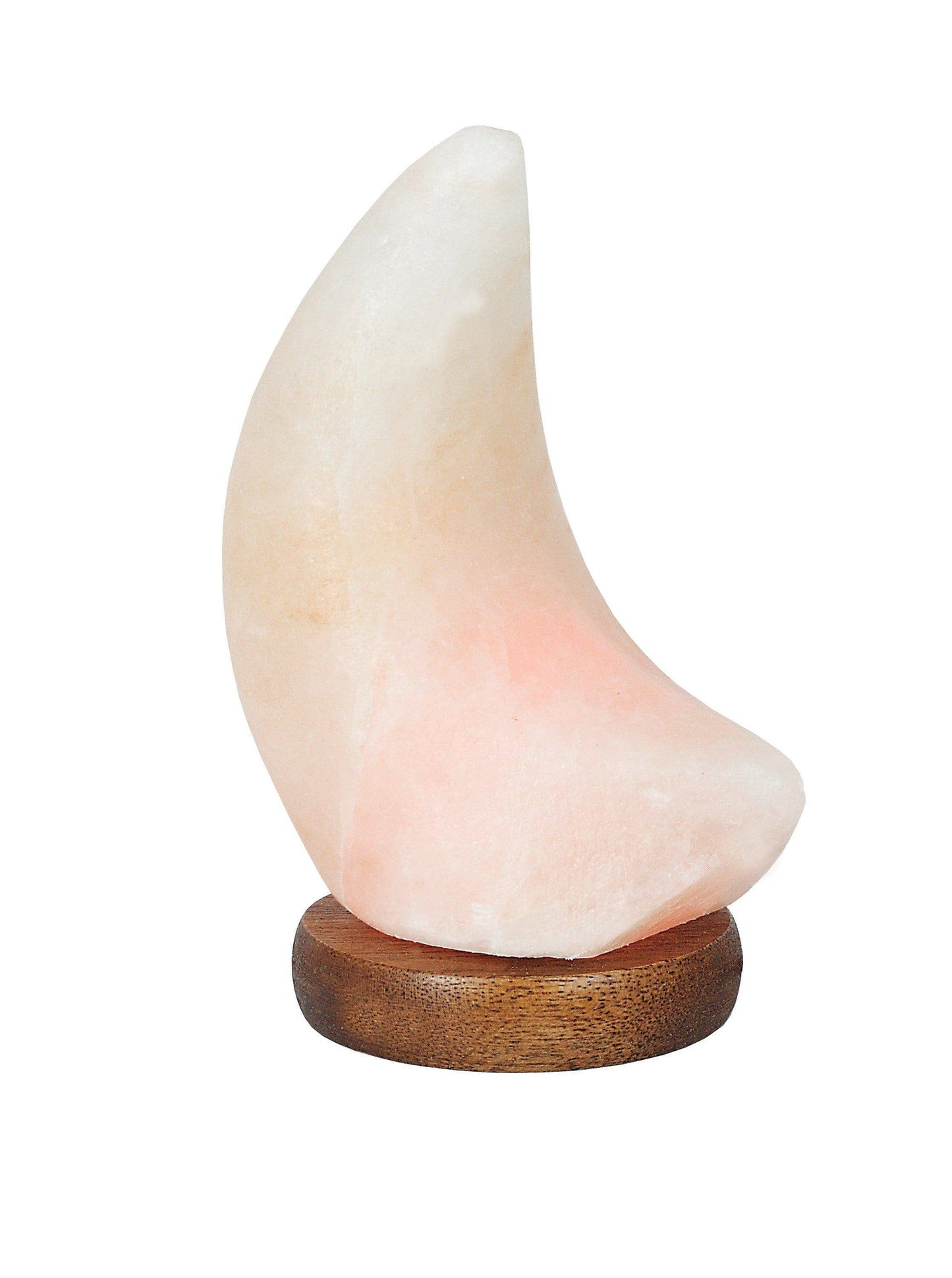 Crystal Himalayan Salt Lamp Moon Light Polished Stone: White Moon - SolRising The Rock Shop