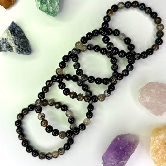 Black Phantom Agate // 8mm // Bracelet