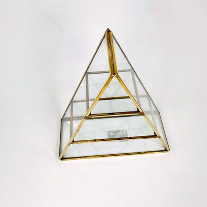 Crystal Display Shelf Brass and Glass Display