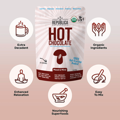 La Republica // Organic HOT CHOCOLATE with 7 Mushrooms+: 8oz Bag