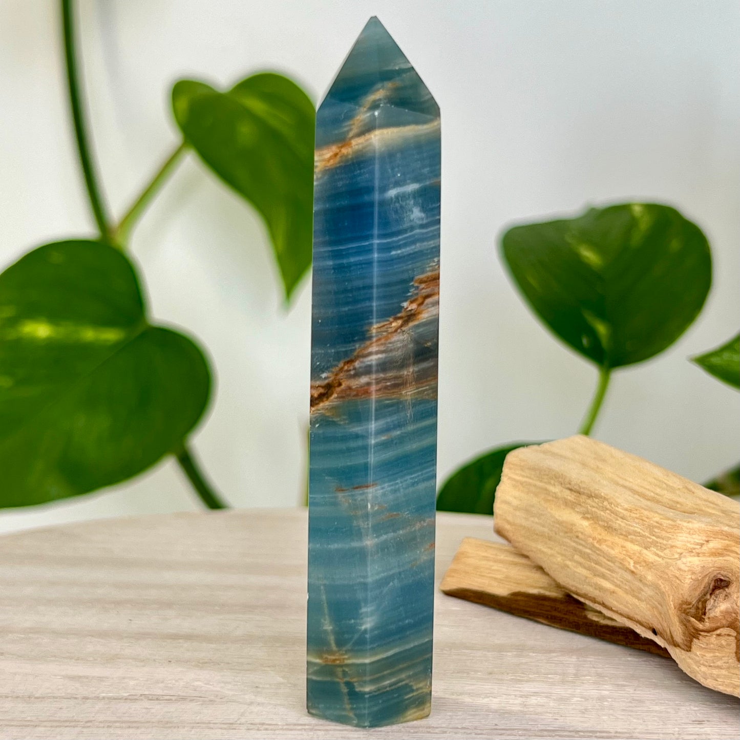 Lemurian Aquatine Calcite // Tower