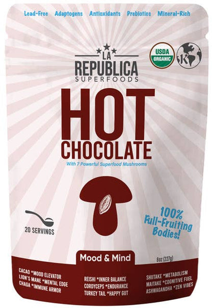 La Republica // Organic HOT CHOCOLATE with 7 Mushrooms+: 8oz Bag