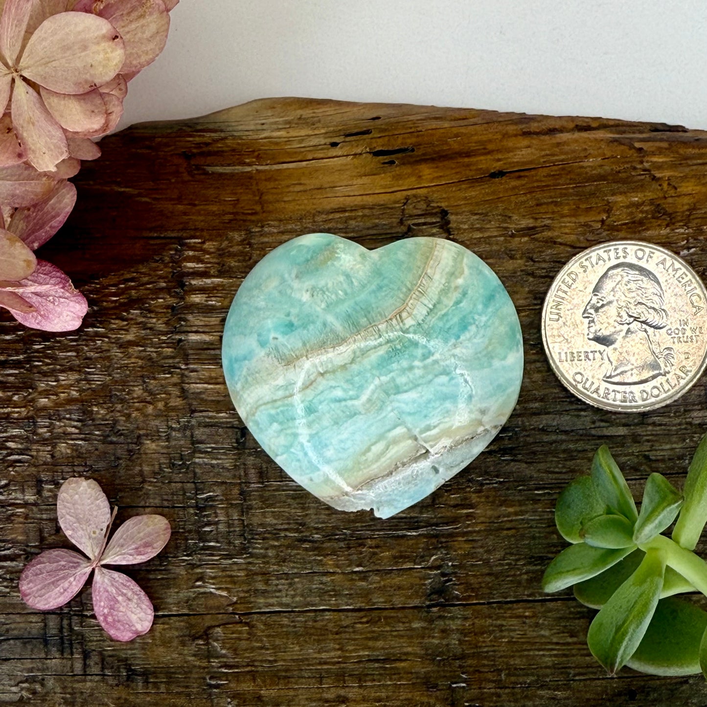 Aragonite // Blue // Heart