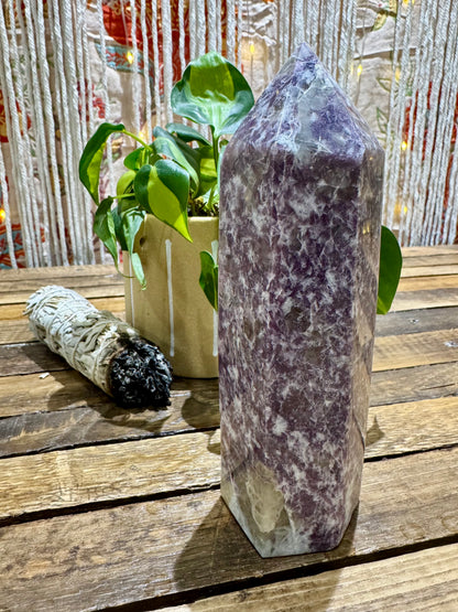 Lepidolite // Smokey Quartz // Tower