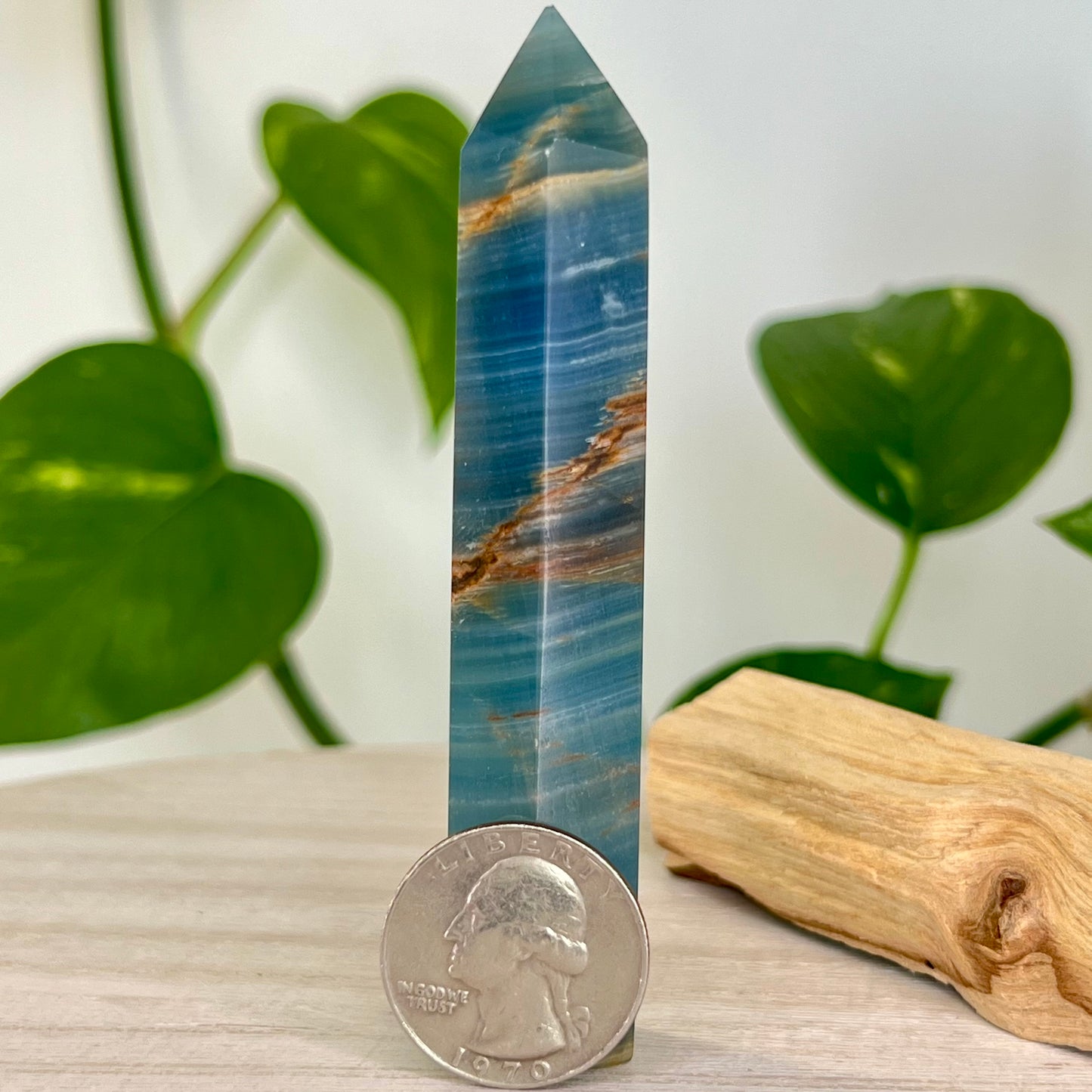 Lemurian Aquatine Calcite // Tower