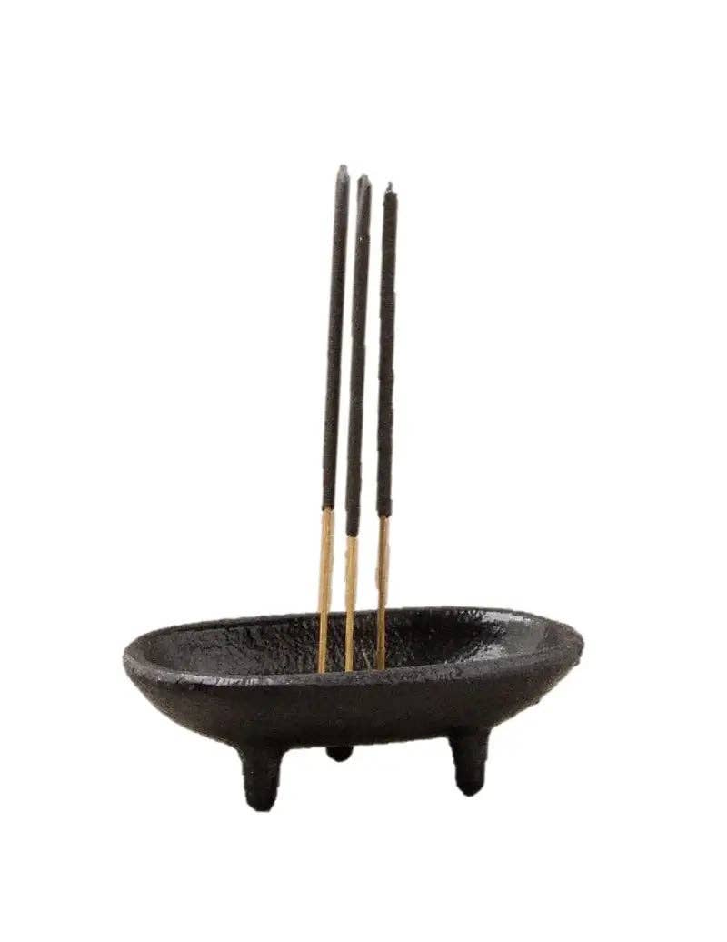 Cast Iron Canoe Smudge Pot & Incense Burner 4" L - SolRising The Rock Shop
