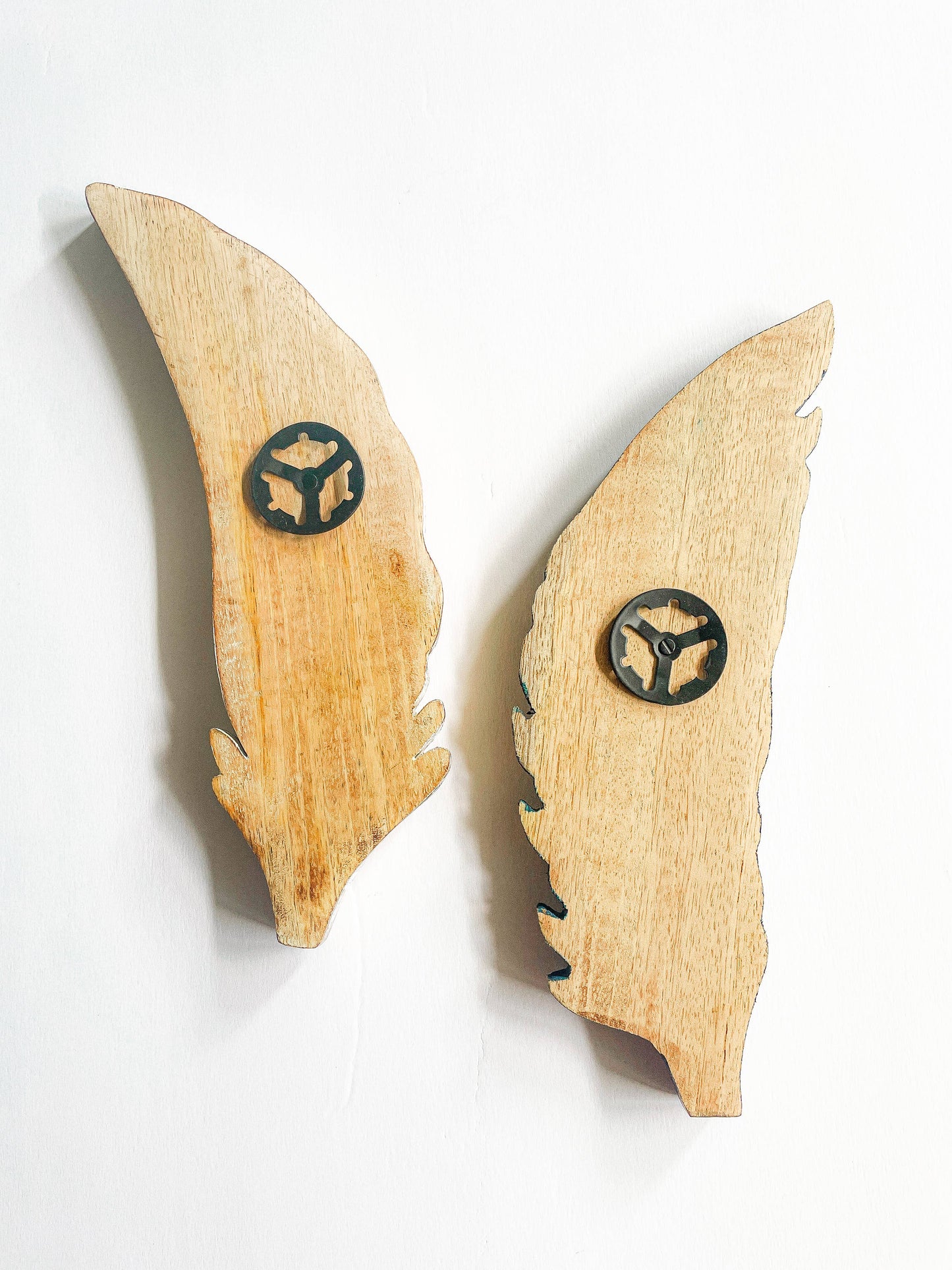 Wooden Feather // Wall Art // Set of 2