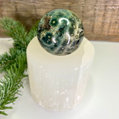 Selenite // Candle // Sphere // Holder // Accessory