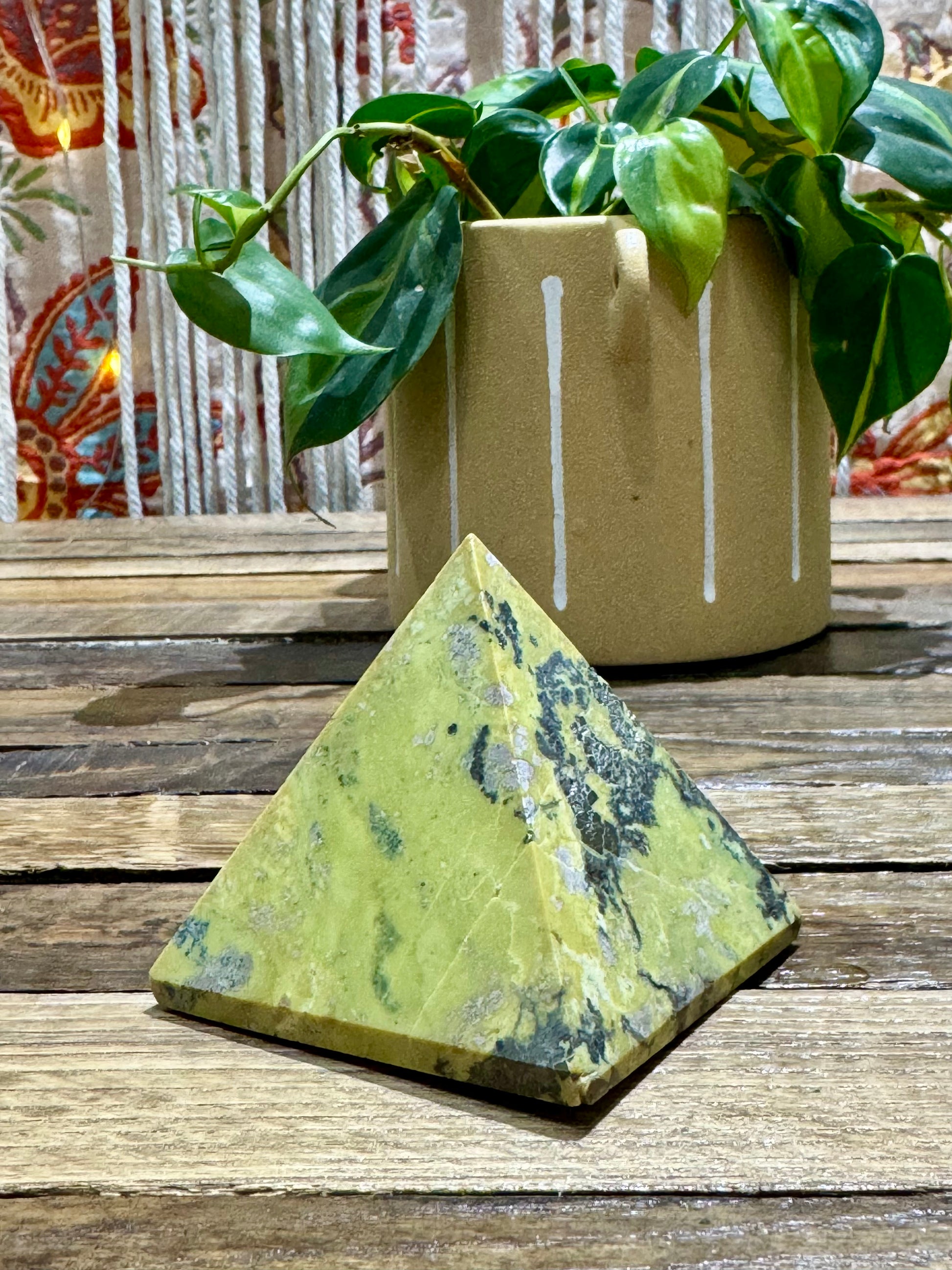 Serpentine w/ Pyrite // Pyramid - SolRising The Rock Shop