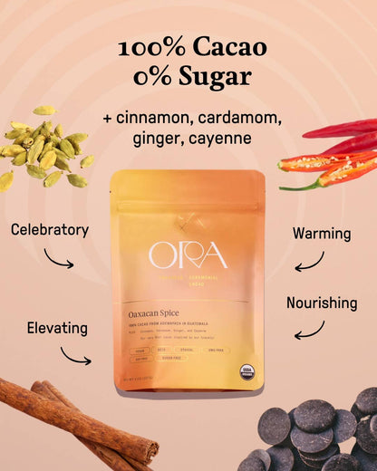 Ceremonial Cacao – Oaxacan Spice, 100% Organic Cacao: 1/2 lb