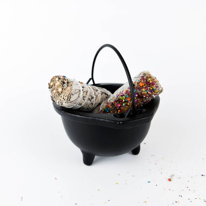 Cast Iron Cauldron 6"D - SolRising The Rock Shop
