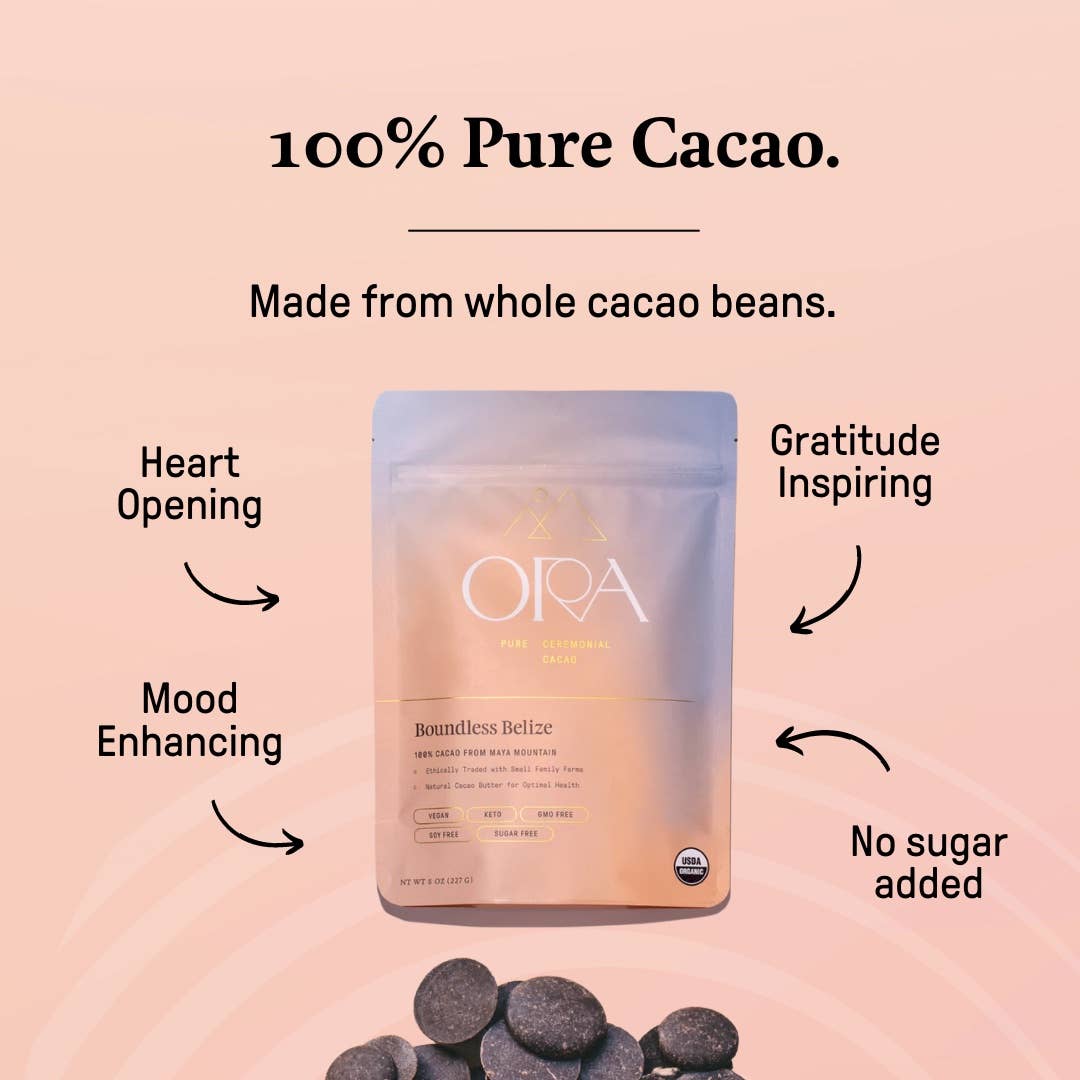 Boundless Belize 100% Cacao // Organic Ceremonial Chocolate // 1/2 lb