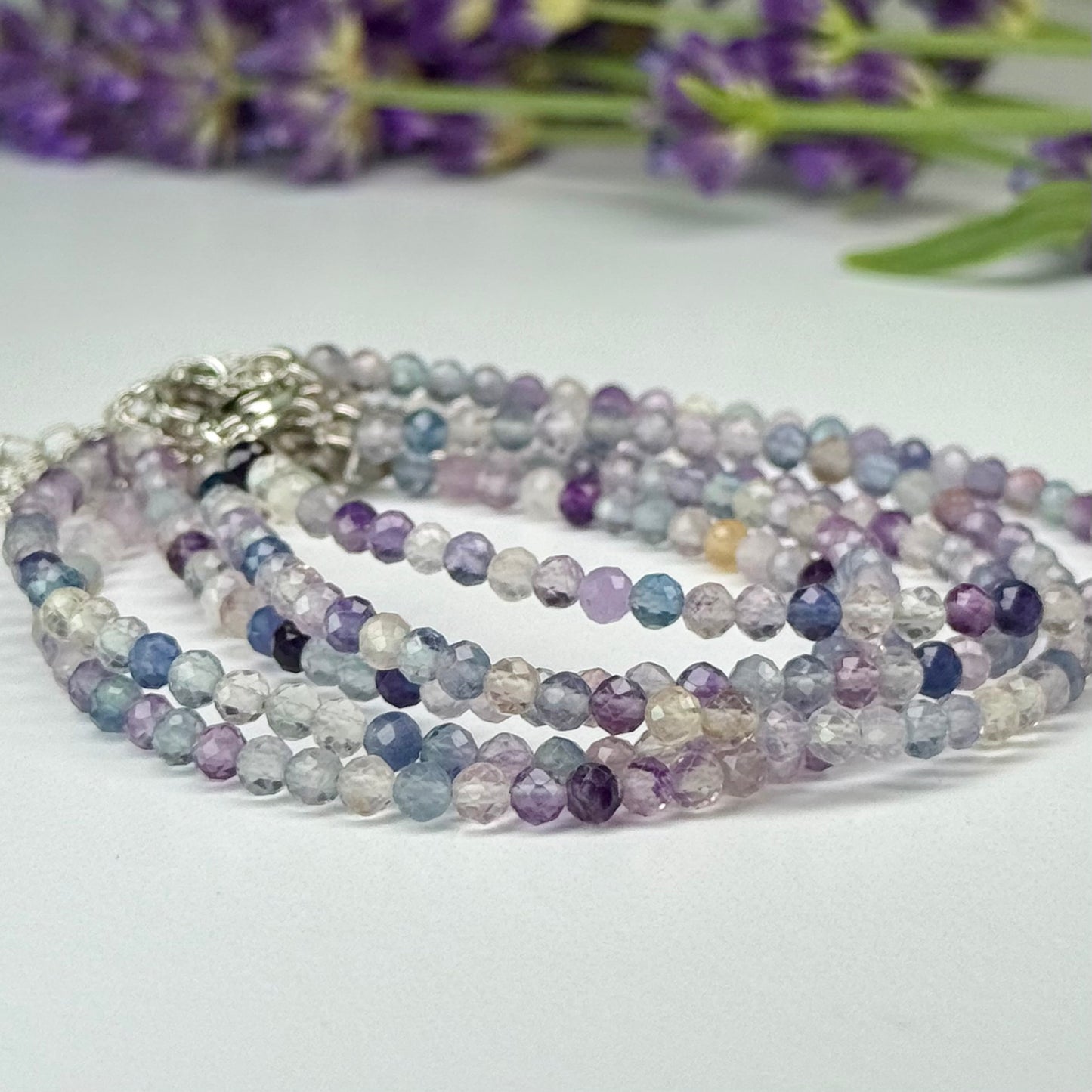 Fluorite // Rainbow // 3mm // Adjustable Bracelet