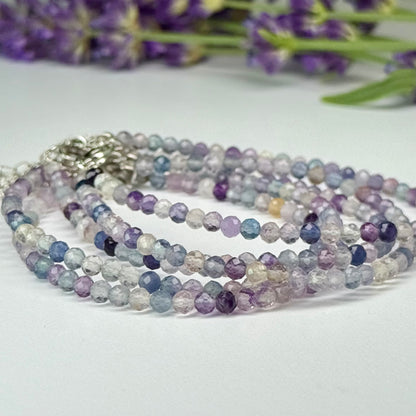 Fluorite // Rainbow // 3mm // Adjustable Bracelet